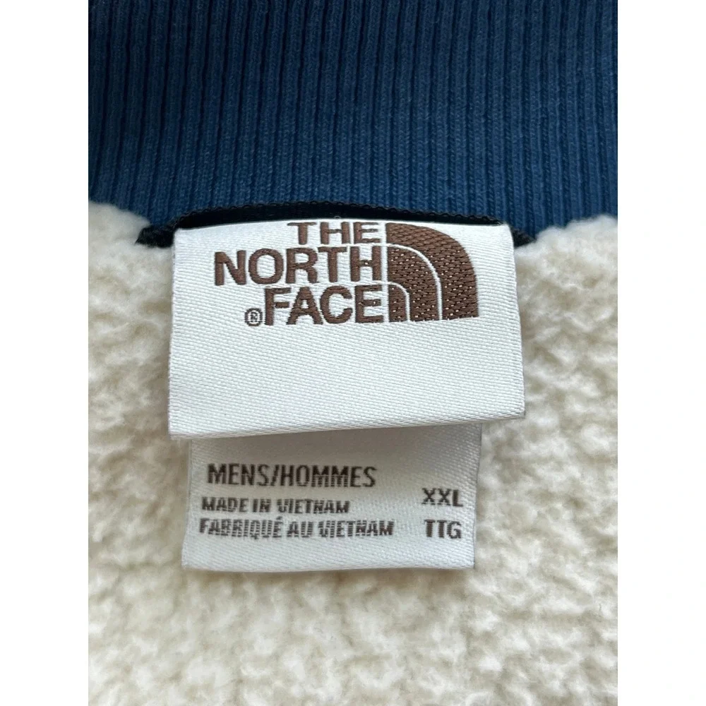 North Face Mens XXL Blue Cuchillo Quilted Sherpa Lined Bomber Vest NF0A4R5C FA22